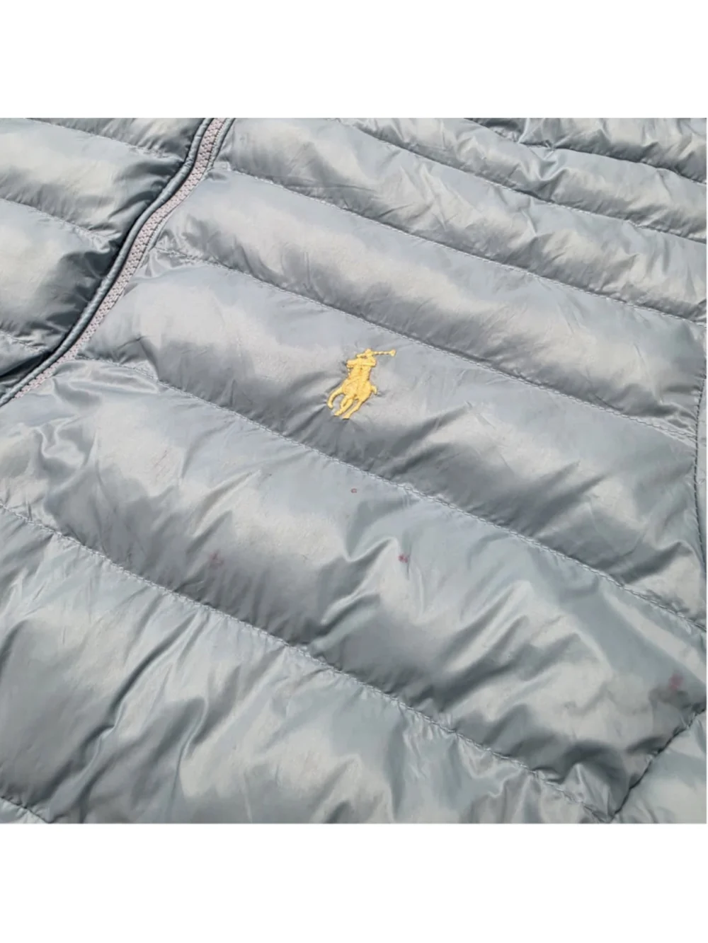 Polo Ralph Lauren Puffer Jacket XL Blue Lightweight Quilted Full Zip Coat